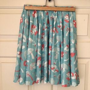 Mushroom Pattern Skater Skirt